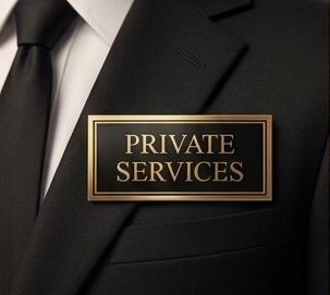 Private Services Group — placa dourada
